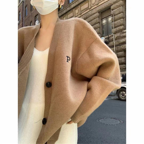 Cardigan décontracté surdimensionné pour femmes avec décolleté en V profond et matériaux de haute qualité Chic & Stil