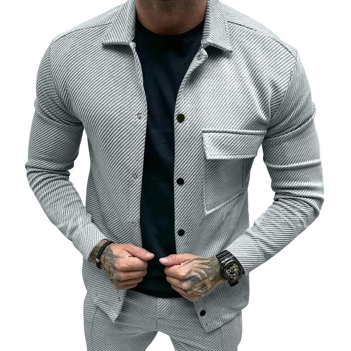 Striped leisure jacket for men with practical pockets Lune London