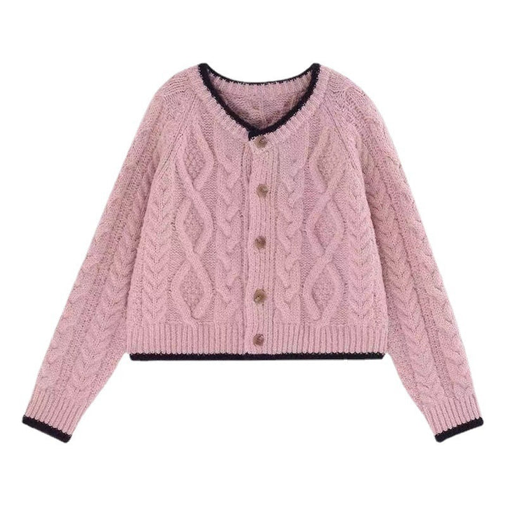 Ladies Chunky Knit Cardigan with Elegant Cable Pattern Lune London