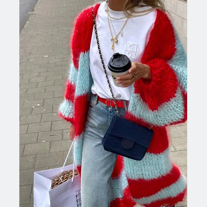 Ladies Comfortable Knit Cardigan with Oversized Cut Lune London