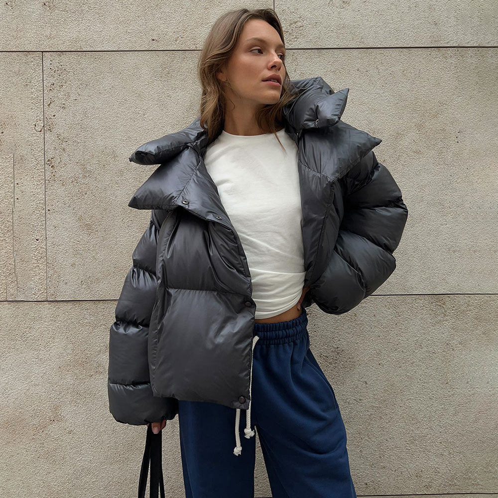 Ladies Short Hooded Down Jacket Trendy Lune London