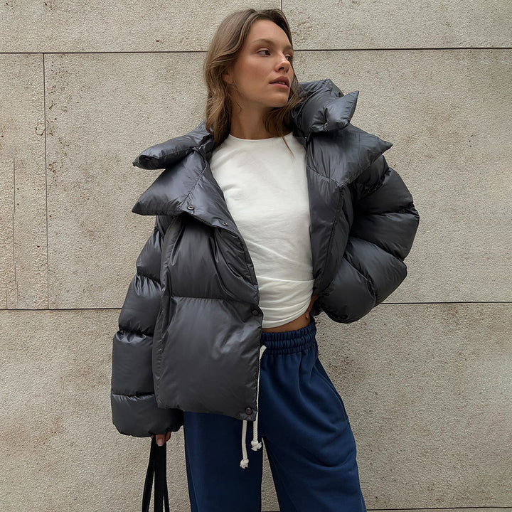 Ladies Short Hooded Down Jacket Trendy Lune London