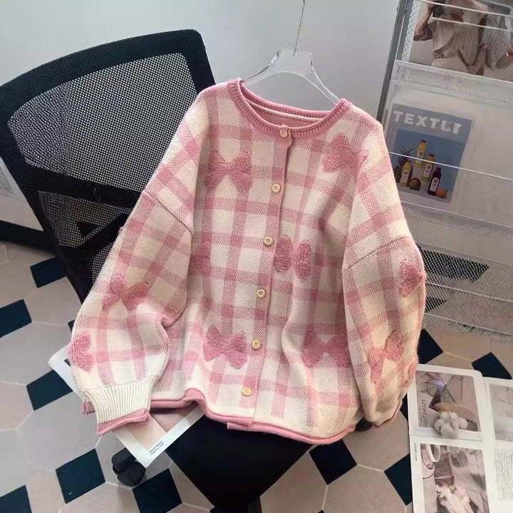 Cardigan surdimensionné pour femmes avec motif cœur Chic & Stil