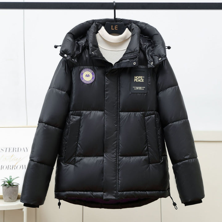 Women's down jacket with hood and practical zipper Lune London