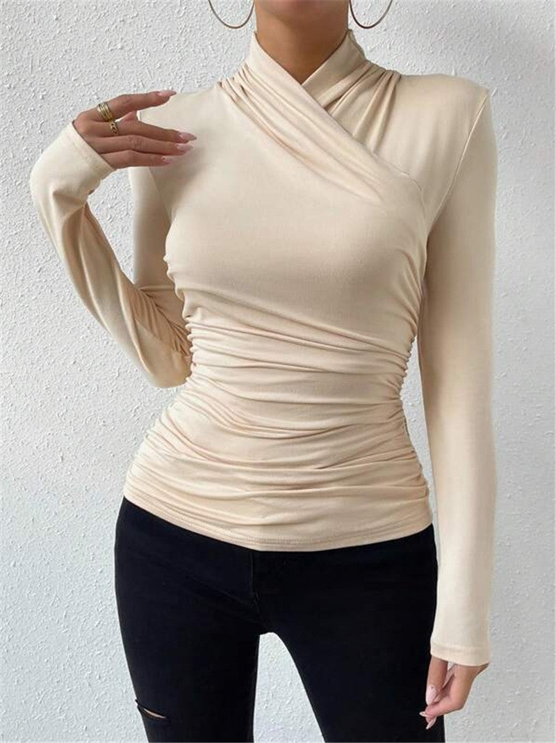 Long sleeve blouse for women with a refined wrap design Lune London