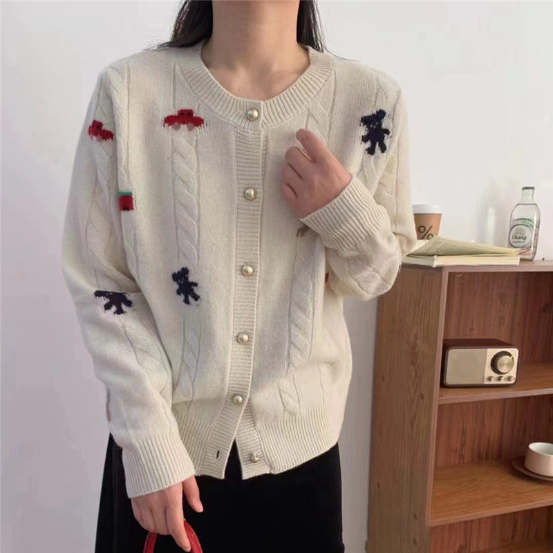 Cardigan pour femme avec motif coloré et boutons décoratifs Chic & Stil