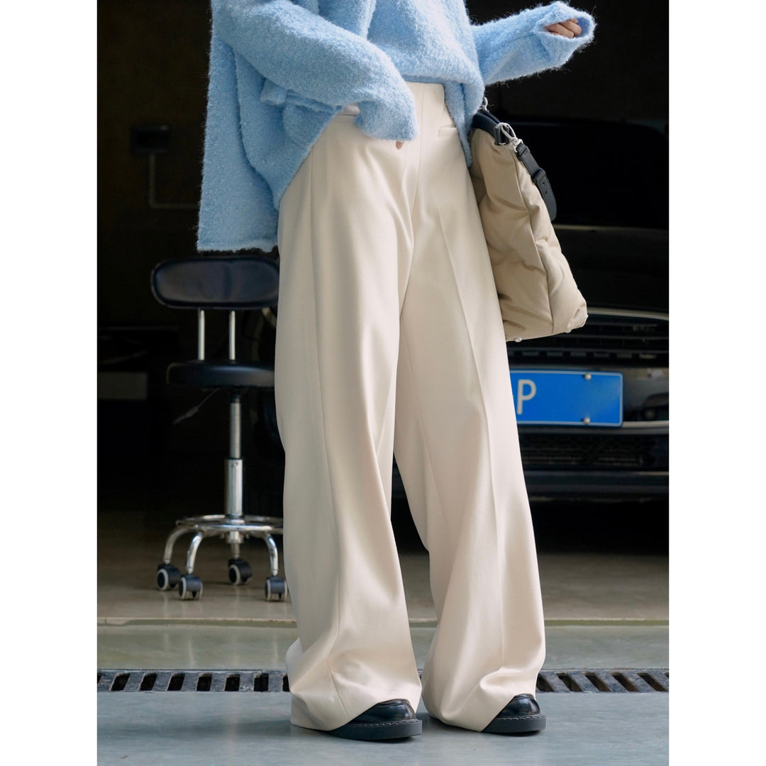 Women's Wide High-Waist Palazzo Pants with Pleats and Flowing Tailoring Silhouette Amarae