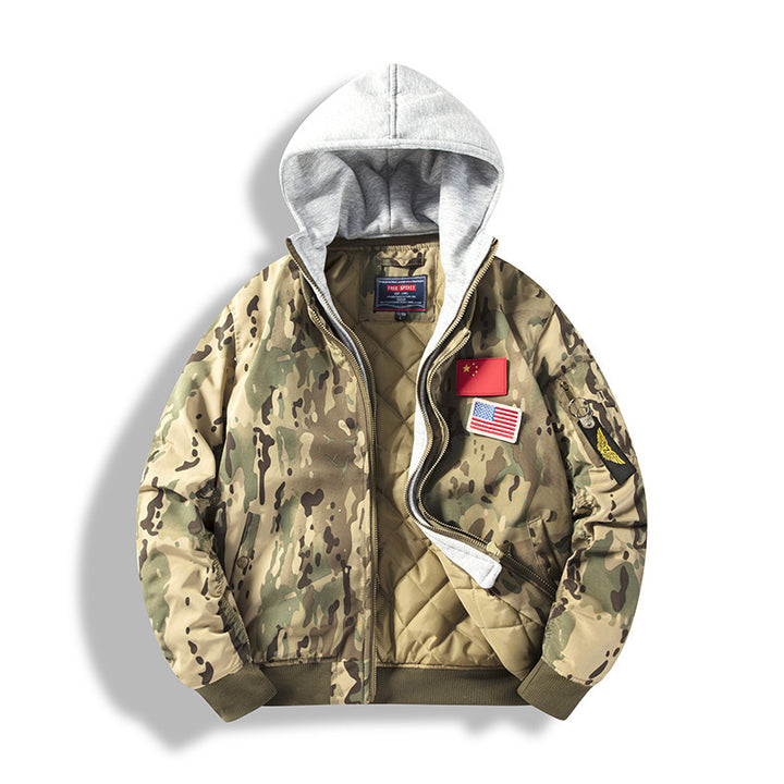 Casual bomber jacket for men with removable hood and inner lining Lune London