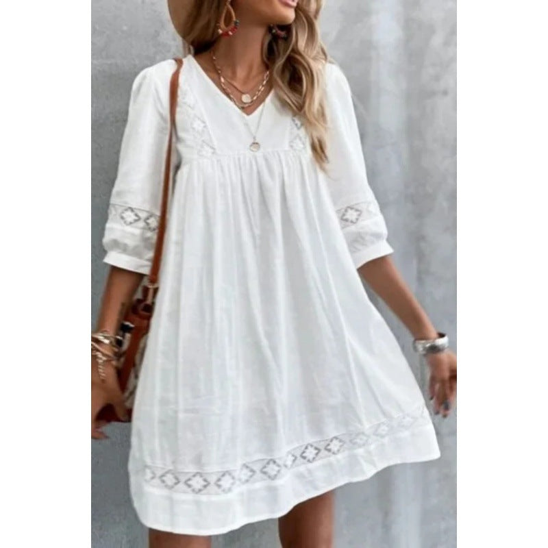 Bohemian Women Embroidered Transparent Mini-Dress Lune London