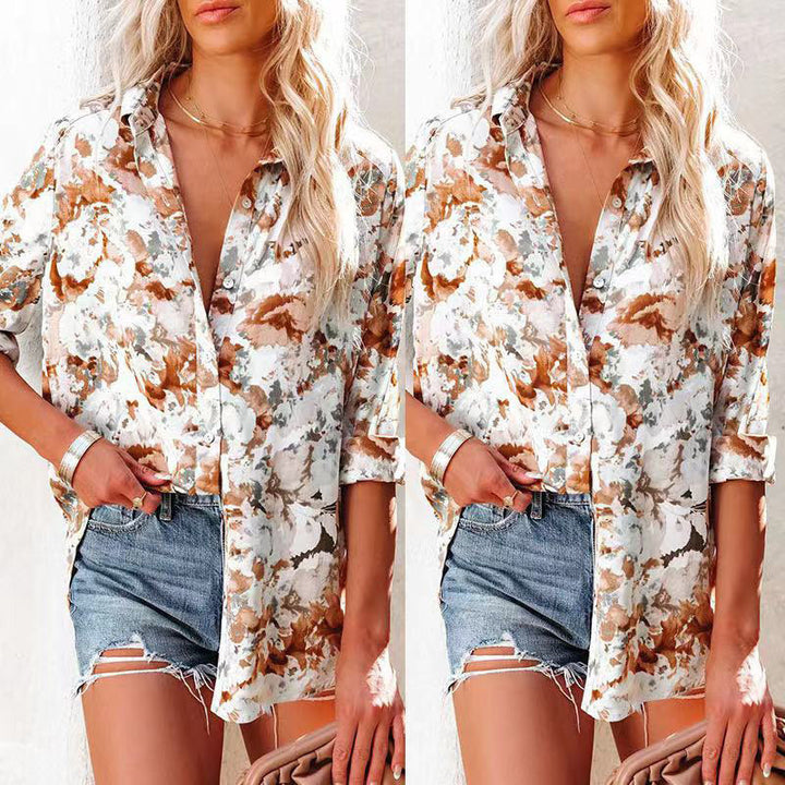 Ladies Lightweight Floral Button Shirt Lune London