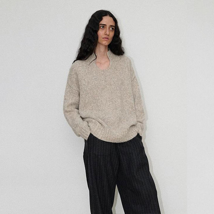Pull en tricot épais pour femmes avec col montant Chic & Stil