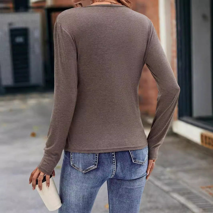 Women's Wrap Top Made of Soft Jersey with Figure-Hugging Cut Lune London