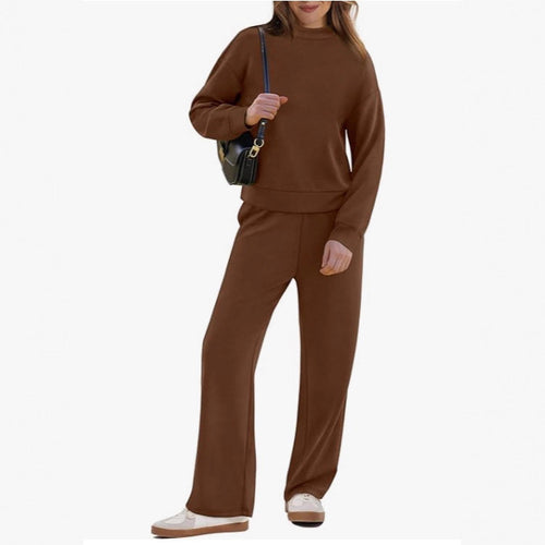 Women's sporty loungewear set with high collar and wide leg Amarae