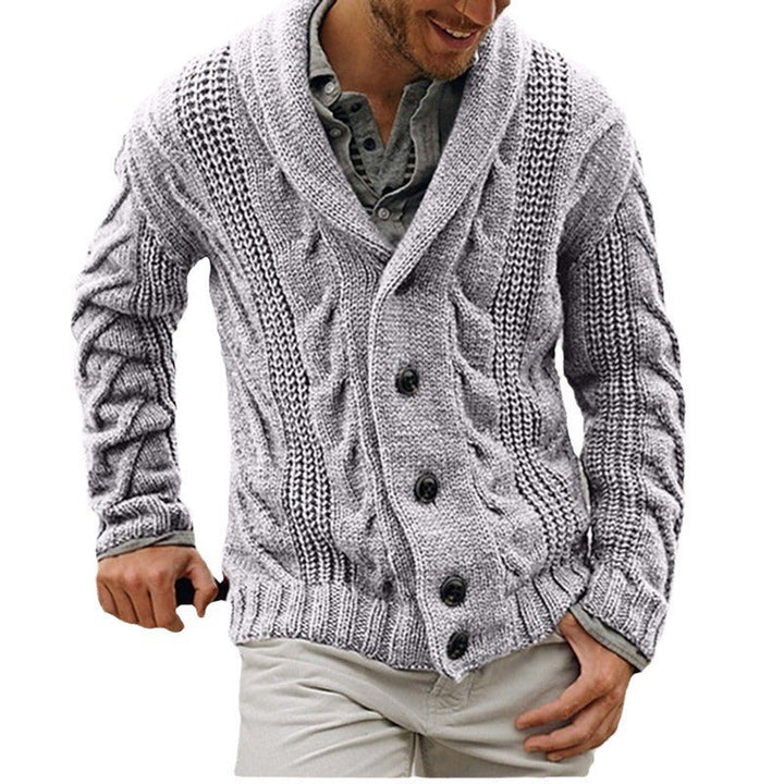 Lune London | Men's Cardigan with Coarse Pattern and Elegant Lapel