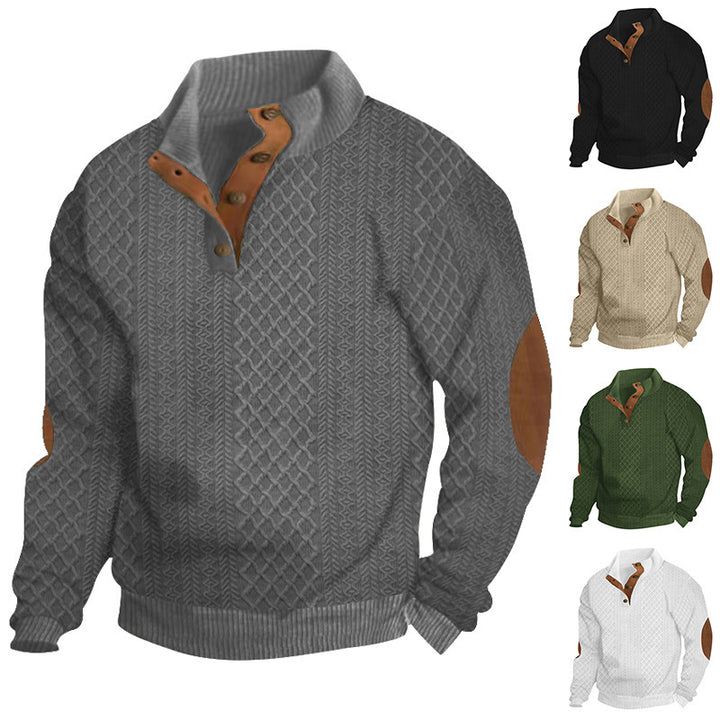 Casual knitted sweater for women with structured collar and leather applications Lune London