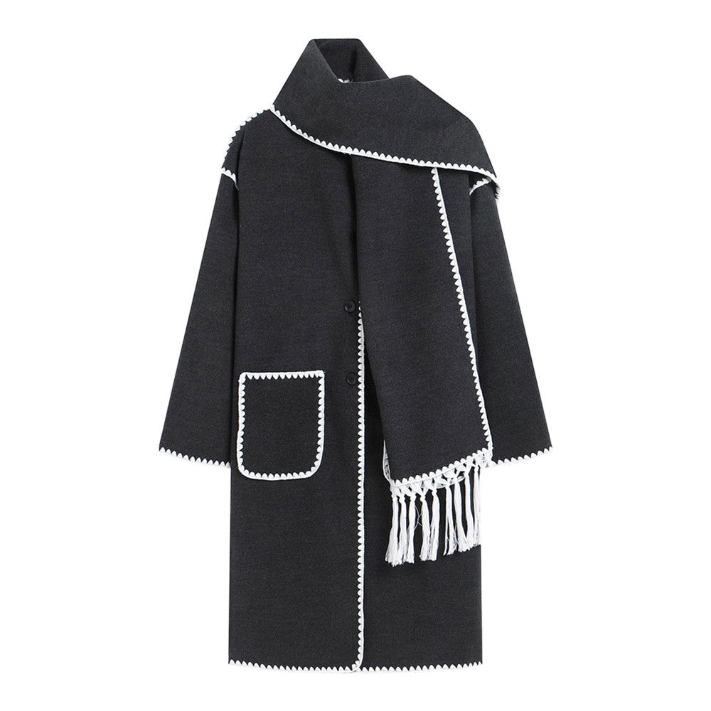 Elegant transitional coat for women with fringe embellishments Amarae