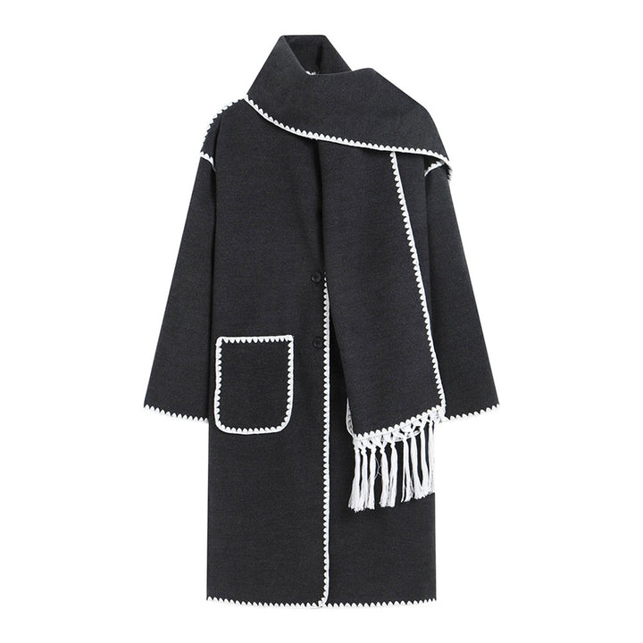 Elegant transitional coat for women with fringe embellishments Amarae