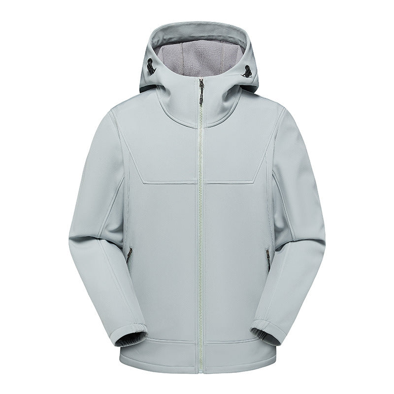 Multifunctional technical jacket for men with adjustable hood and water-repellent material Lune London