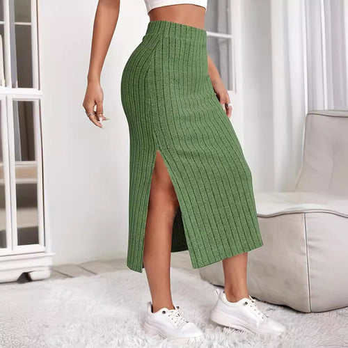 Roc midi dress woman with side slit and rib structure Amarae