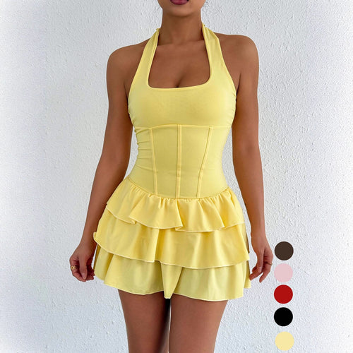 Women's ruffle dress with strapless design and figure-sculpting cut Amarae