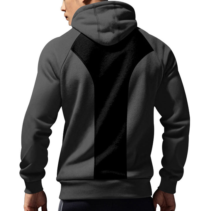 Sporty hooded sweatshirt for men with short zip and practical kangaroo pocket Lune London