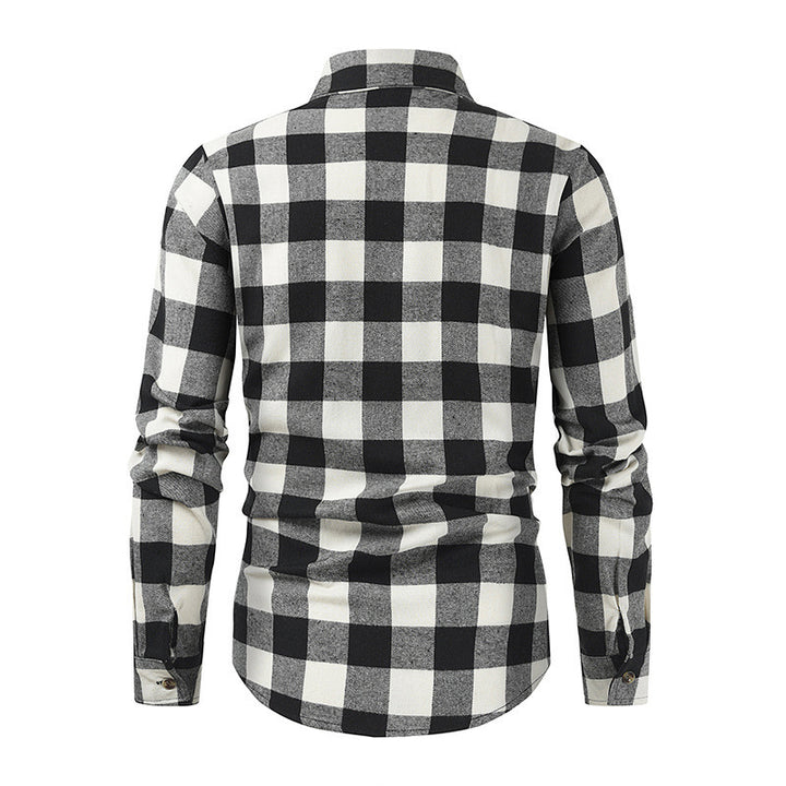 Classic flannel shirts for men with plaid pattern and practical chest pockets Lune London