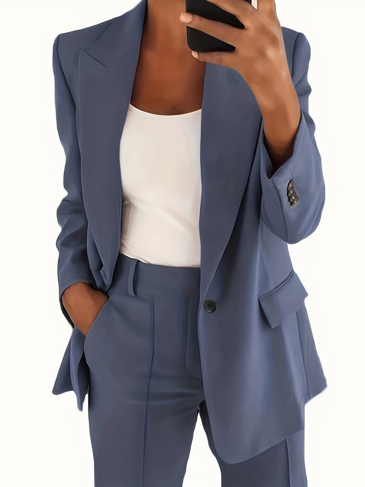 Women high-waisted straight-cut suit trousers with crease Amarae