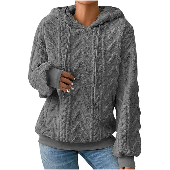 Women's fluffy hoodie with cable-knit pattern and oversized cut Amarae