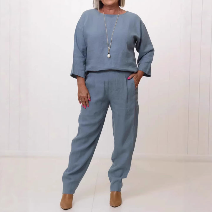 Women's Casual Linen Set with Loose-Fitting Top and Comfortable Pants Chic & Stil
