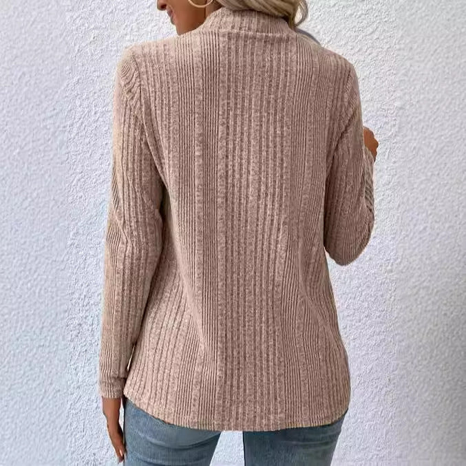 Casual knitted jacket for women with asymmetrical hem Lune London