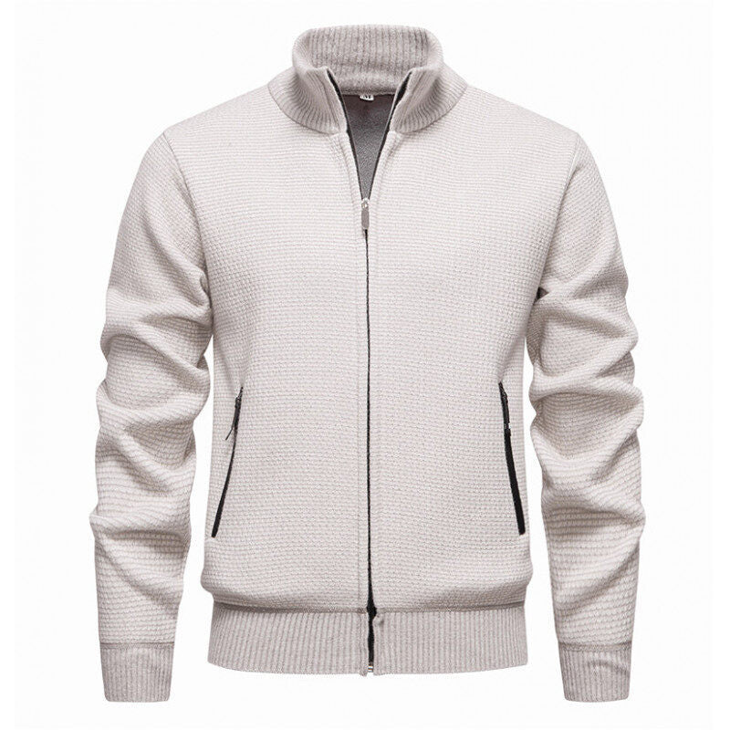 Men's knitted jacket with modern zipper and practical pockets Lune London