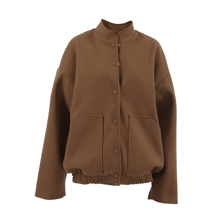 Oversized winter jacket for women with snap button closure and side pockets Lune London