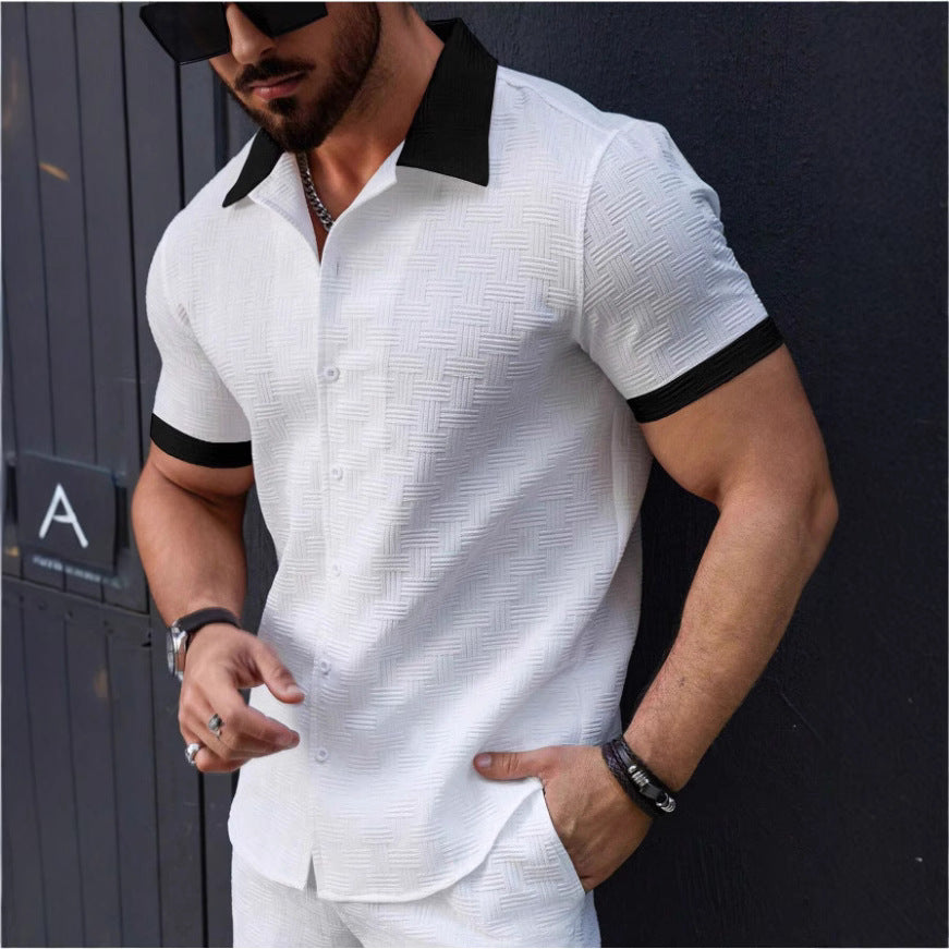 Structured short-sleeve shirt for men with buttons Amarae