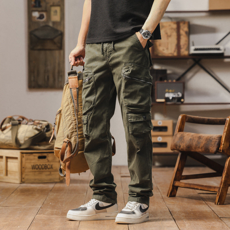 Robust cargo pants for men with versatile pockets and adjustable belt Lune London