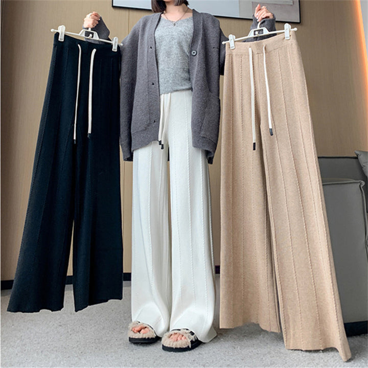 Pantalon de loisirs femme à coupe large avec taille élastique et poches pratiques Chic & Stil