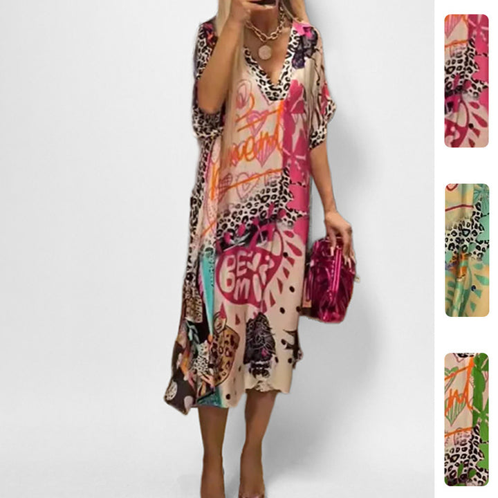 Tunique pour femmes avec imprimé graphique unique et coupe évasée large Chic & Stil