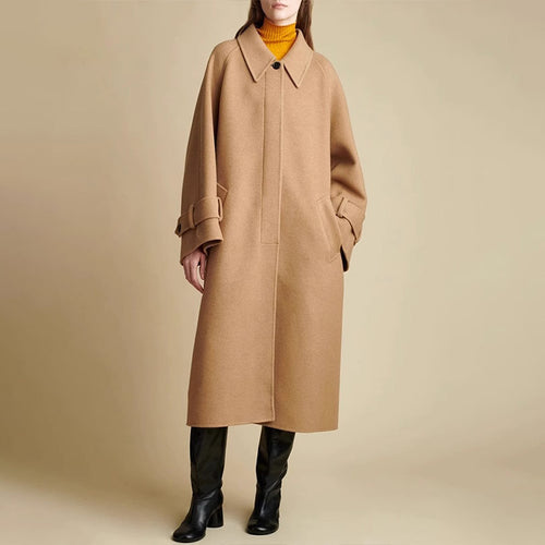 Manteau en laine surdimensionné pour femmes avec col moderne Chic & Stil