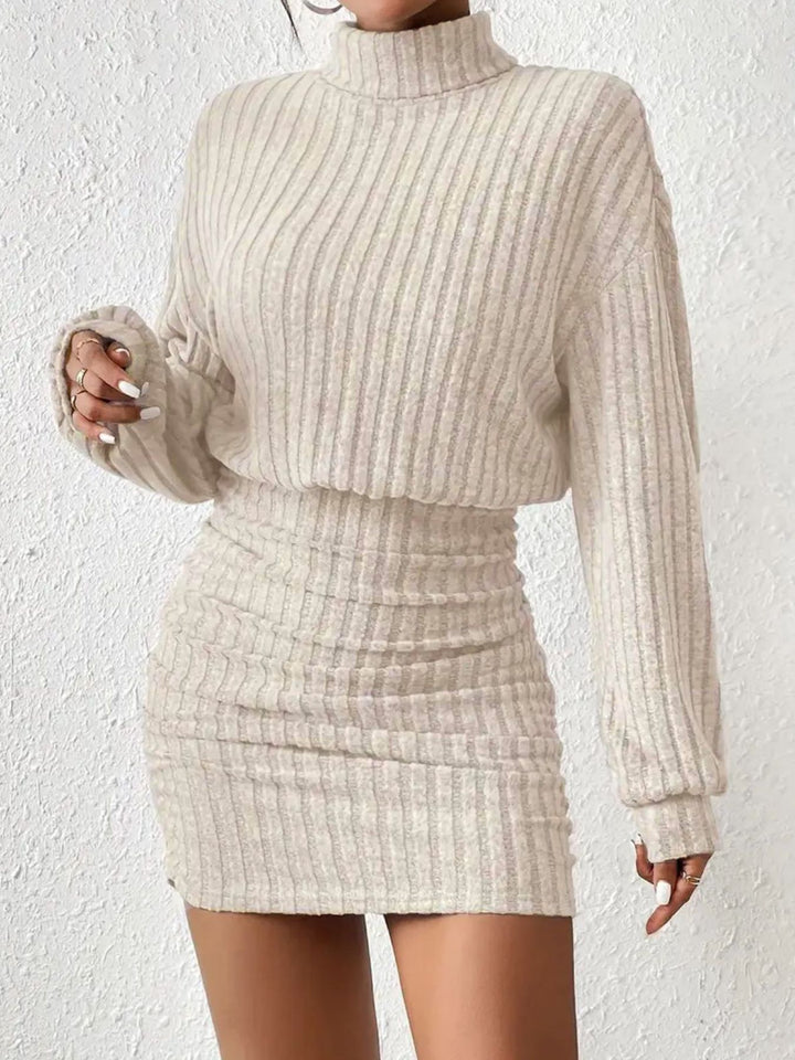 Knit sweater with high collar for women and Lune London skirt