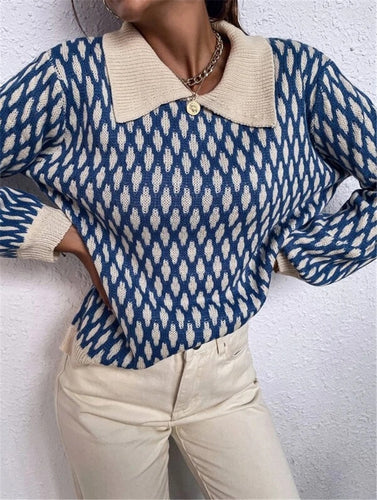 Pull femme designer avec col contrasté Amarae