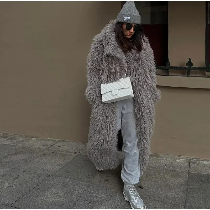 Women’s Long Faux Fur Coat, Plush & Cozy for Cold Days | Lune London