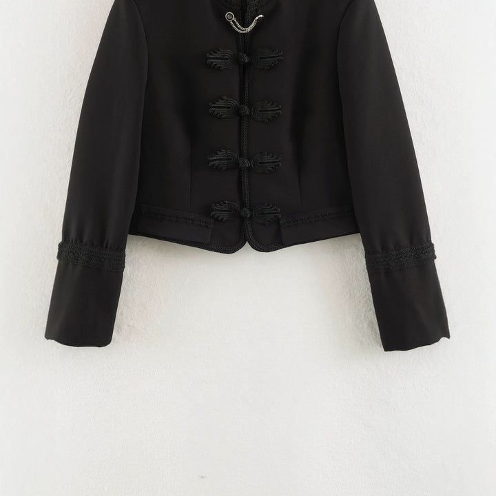 Women's tailored short jacket in Habsburg-inspired military style with cord closure Amarae
