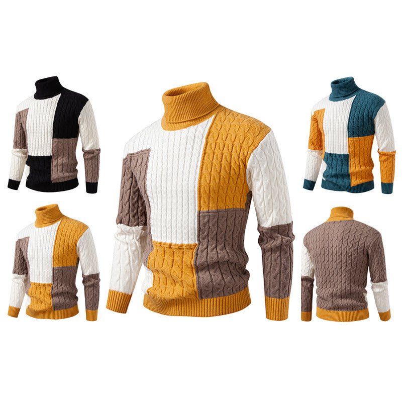 High-quality knitted sweater for men with modern color block design Lune London