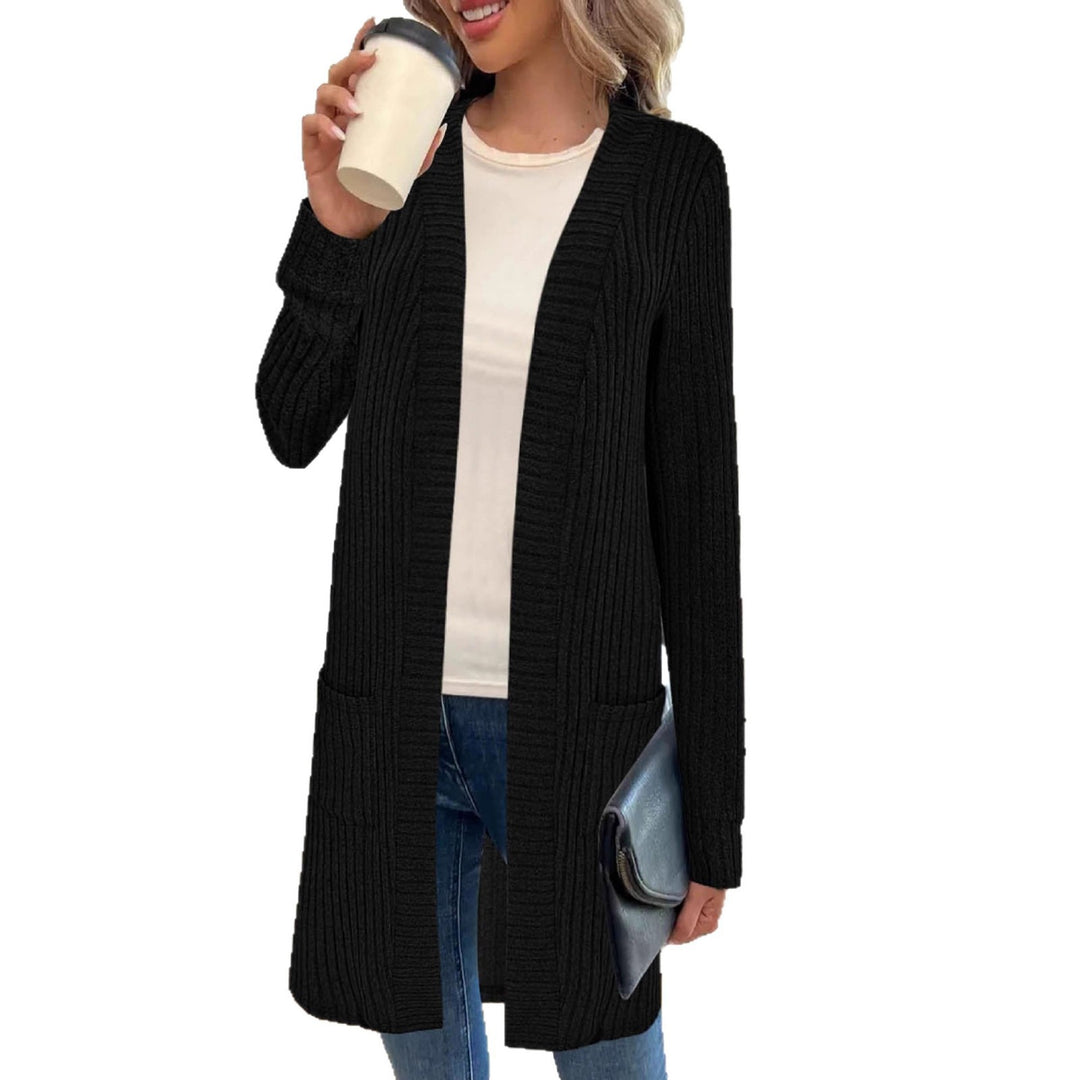 Knitted women's jacket with asymmetrical hem and practical pockets Lune London