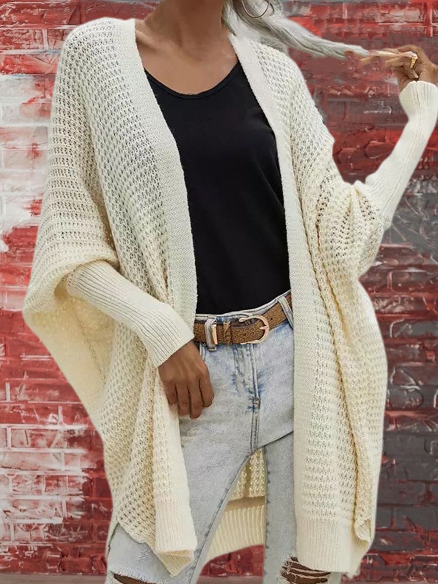 Ladies chic ribbed knit cardigan