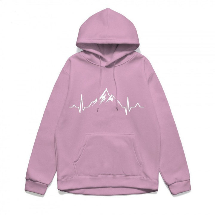 Women's hoodie with stylish mountain motif and high-quality cotton Chic & Stil