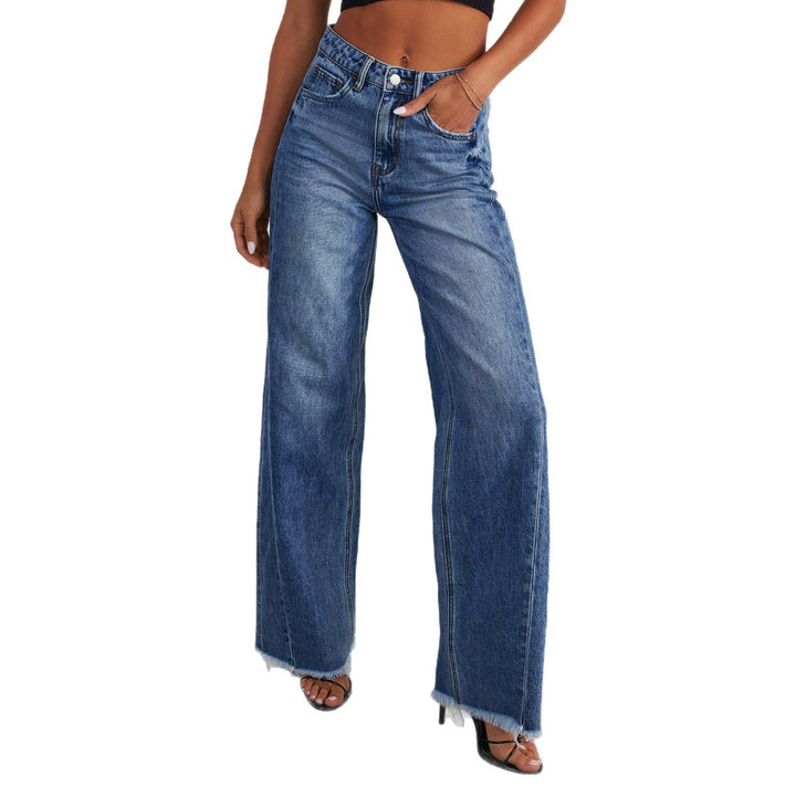 Wide leg jeans and denim for women with frayed hem Chic & Stil