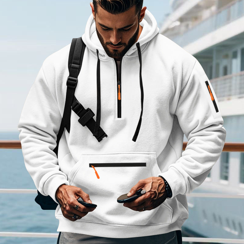 Men's sporty hoodie with practical zip pockets Lune London