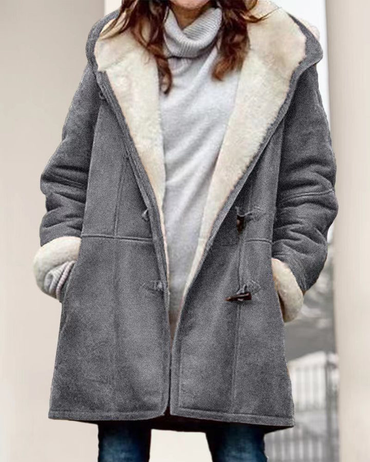 Manteau en laine pour femmes avec doublure en teddy et coupe ample Chic & Stil