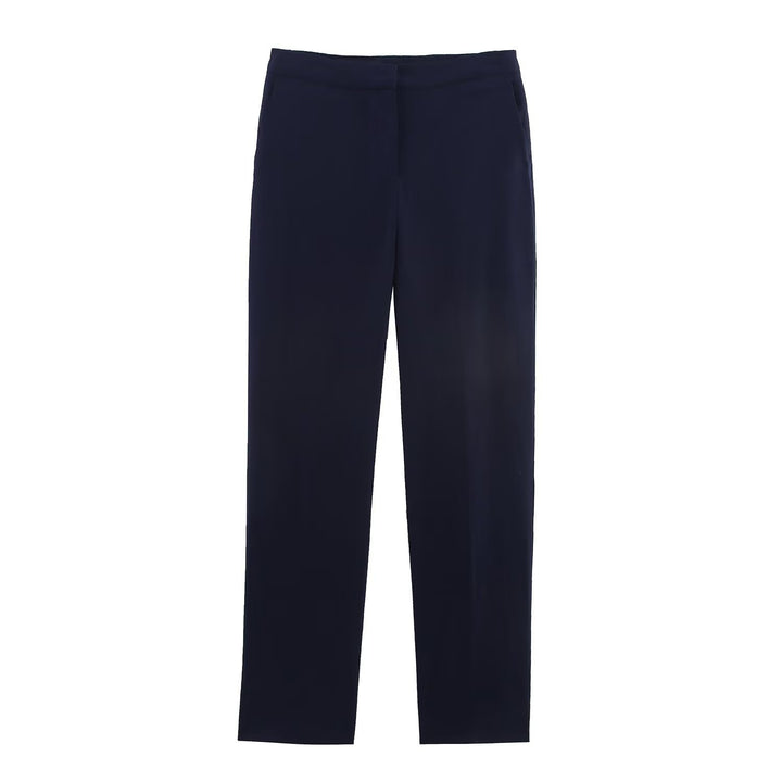 Women straight-cut fabric trousers with smooth waistband and classic silhouette Amarae
