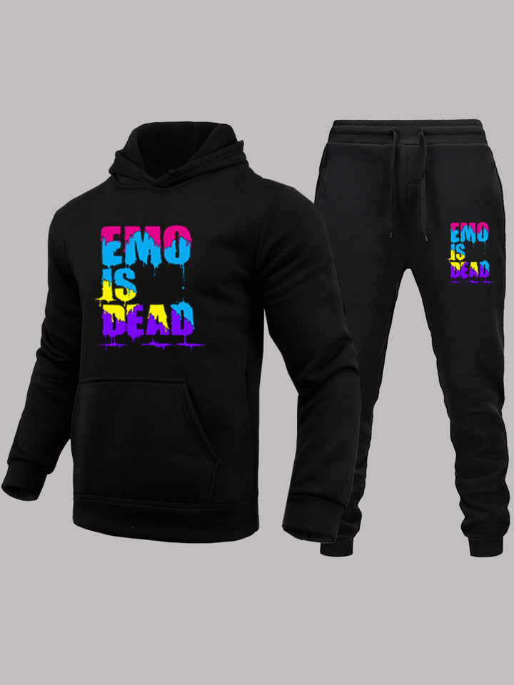 Ladies Sports Hoodie and Jogging Pants Set with Colorful Graphic Element Lune London